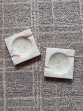 Vtg Italian alabaster ring dish trinket ash tray / minimal MCM decor ONE PIECE picture