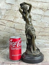 BRONZE ART NOUVEAU STATUE SCULPTURE FIGURINE NUDE GIRL STANDING BY JEAN PATOUE picture