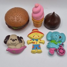 Vintage 70s Avon Lipgloss Cases Pin Lot Hamburger Ice Cream Dog Scarecrow Kiss  picture