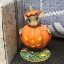 Fritz & Floyd Charming Tails MAXINE'S PUMPKIN COSTUME Mouse Halloween 87/430 picture