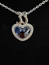DISNEY CLUB 33 MICKEY MOUSE BLUE HEART NECKLACE picture