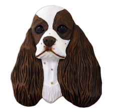 Cocker Spaniel Head Plaque Figurine Brown Parti picture