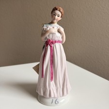 VTG 80s Heartline Birthday Girl 16 Porcelain Figurine Pink Dress Teen ROC Taiwan picture