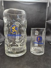lowenbrau mug glasses 1-1 Liter & 1- .25 Liter. picture