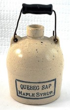 Antique Stoneware Miniature Quebec Sap Maple Syrup Advertising Jug c. 1900 picture