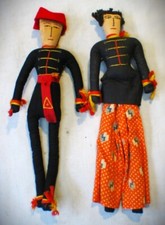 Vintage Folk Art Cloth Doll -- 2 Dolls picture