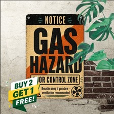 Novelty Fart Zone Warning Tin Sign Humorous Man Cave Bathroom Metal Decor picture