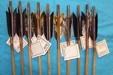 9 NINE Handmade Navajo Arrows Stone chipped Arrowheads GREAT ARROW/LIGHT ITEM picture