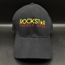 Rockstar Energy Drink Logo Hat Cap - Black/Gold/Red Energy Drinks Theme picture