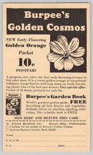 1935 Burpee Golden Cosmos Seed Advertising Postal Card Zinnias Philadelphia picture