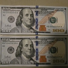 $100 bill Trump Signature Sequential Serial Numbers picture