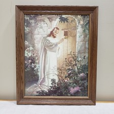 Jesus Knocking at Door Print Framed 11x14 Warner Sallman Christian Religious Art picture