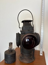 Adlake Non-Sweating 4-Way Railroad Switch Lamp Red Blue Lenses, Calistoga depot picture
