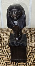 Vintage Hand Carved Wooden Merlion Statue Singapore Lion Fish Sculpture 6.5