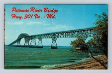 Newburg MD-Maryland, Potomac River Bridge, Antique Vintage Souvenir Postcard picture