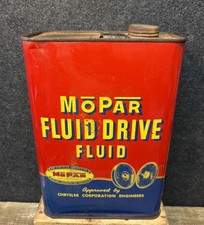 Vtg 1948-53 MoPar Fluid Drive Fluid 1 Gallon Oil Can Tin Chrysler Corp Detroit picture