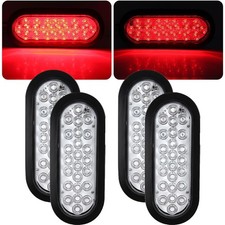 6 Inch Oval Red 24Led Clear Lens Trailer Tail Brake Lights LED Oval Tail picture