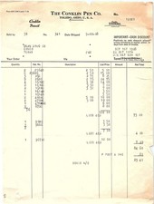 1928 Conklin Pen Co. vintage billhead/invoice picture