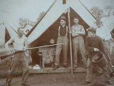 c. 1870s NYNG National Guard Troops Photograph Camp Bayonet Remington Rifle picture