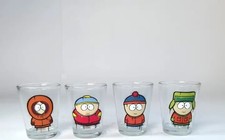 South Park Mini Glass Set - 4 Character Designs, 1.5oz  Officially Licensed  NIB picture