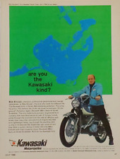1968 KAWASAKI SAMURAI 250cc MOTORCYCLE PRINT AD JAPANESE ART SHIPS FREE LOT B29 picture