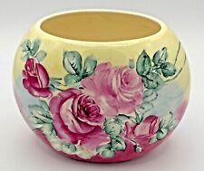 Pink Floral Flower Ceramic Vase Hand Painted Flowers Oval Round picture