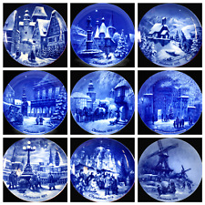 Berlin Genuine Blue Christmas Plates, (9) 1971 thru 1979 Multi Ship'g DISCOUNTS picture
