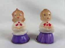 Vintage Gurley Purple Choir Boy & Girl Candles Pair – Unburned NOS with Tags picture
