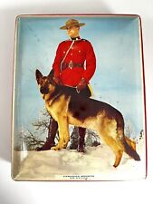 Vintage Riley Brothers Toffee Tin Metal Candy Box Canadian Mountie Shepherd Dog picture