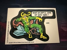 Vintage 1976 Topps Marvel Comic Book Heroes Sticker - LOKI (EAR-WAX VARIANT) picture