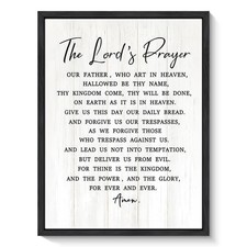 Dytila Floating Framed the Lords Prayer Canvas Wall Decor 12x16 Inch picture