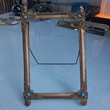 Antique French Gilt Bronze Floral Photo Frame w Easel  picture
