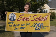 VINTAGE EARL SCHEIB BANNER Auto Paint jobs for $29.95 repro 4 Garage, Man Cave picture