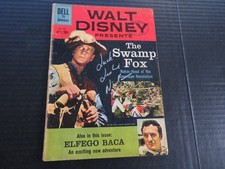 Vintage LESLIE NIELSEN 1960 The Swamp Fox & Elfego Baca Comic SIGNED picture