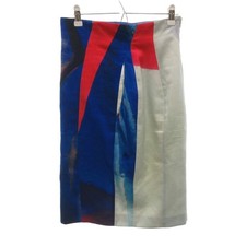 Mihara Yasuhiro X Bette Ridgeway Midi Skirt Multi Color Polyester Lined Size 38 picture