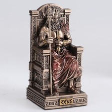Zeus Sitting On Throne Hand Painted Polystone Miniature Home Decor Collectible picture