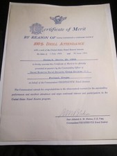 1954 & 1955 U.S. NAVY 100% DRILL ATTENDANCE CERTIFICATES SIGNED - BBA-52 picture