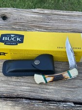 BUCK 110 LEROY REMER SAMBAR STAG HANDLES FILE WORKED RRR KNIVES KNIFE picture