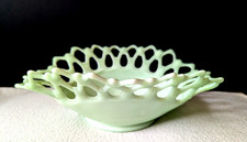Vintage Jadeite  Green Glass  Westmoreland Doric Open Lace Edge Centerpiece Bowl picture