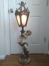 Large Vintage Victorian Style Figural Putti Cherub Boy Lamp picture