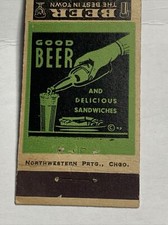 Cold Beer Matchbook Cover Seguin Texas Restaurant  Near San Antonio Art Deco picture