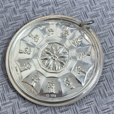 Towle 1981 Sterling Silver Xmas Medallion 11 Pipers Ornament, Orig. Card, 15.8g picture