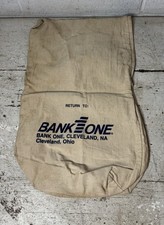 Vintage Bank One Cleveland Ohio Money Deposit Bag Large 21”x13” picture
