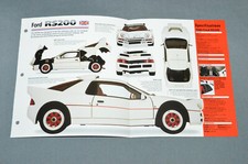 1984-1988 FORD RS200 (1986) SPEC SHEET BROCHURE PHOTO BOOKLET picture