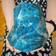 9 LB Polished Blue Apatite Freeform Specimen Bright Deep Blue Natural Crystal picture