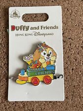 HKDL cookie on a train with books. duffy and friends toy train pin  picture