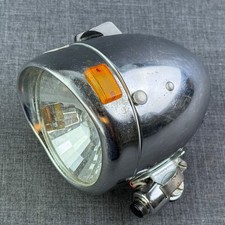 Vintage Cycle Chrome Bicycle Headlight Lamp w/ Amber Reflectors & Horn Hong Kong picture