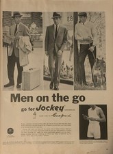 1956 Coopers Jockey Underwear PRINT AD Men On Go Briefs Undershirts VTG 1950s picture