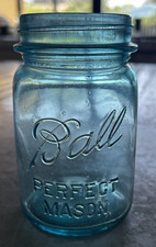 Ball Perfect Blue Mason Jar 1923 -1933   4 Jar Lot -  picture