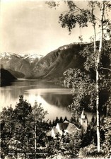 Ulvik Norway Hardanger Fjord & Church RPPC Real Photo Postcard Normanns Unused picture